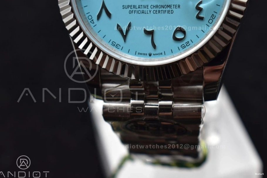 DateJust DIWF 126334 Tiffany Edition Dial Bracelet 1:1 Steel Arabic 41 904L on Blue SA3235 Jubilee Best Marker 0416